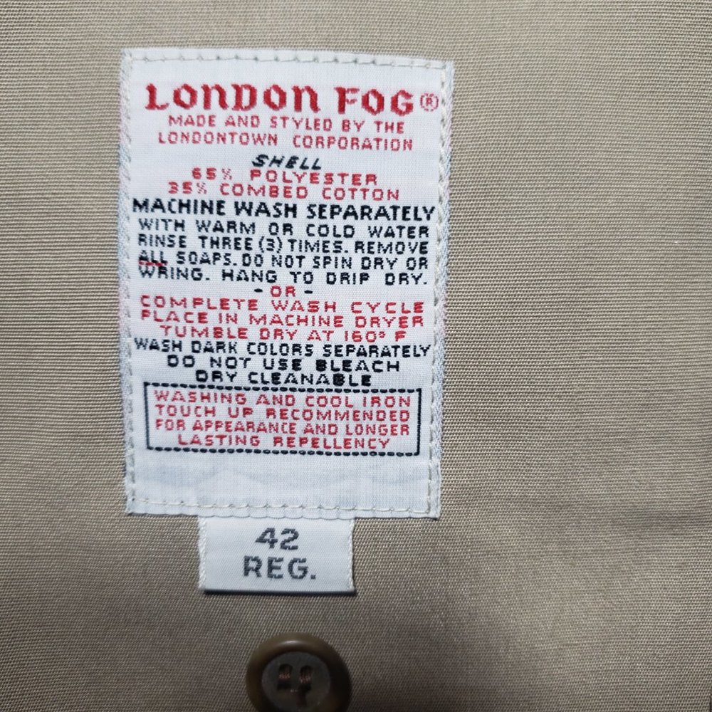London Fog Men's Khaki Overcoat/Trench Coat - 42 Reg - Unworn Condition - Picture 10 of 11